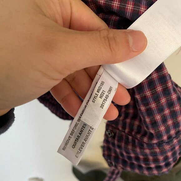 ☀️ MADEWELL Flutter-Sleeve Side-Tie Wrap Top in Plaid XS Crop Casual Boho Cute - Picture 5 of 6